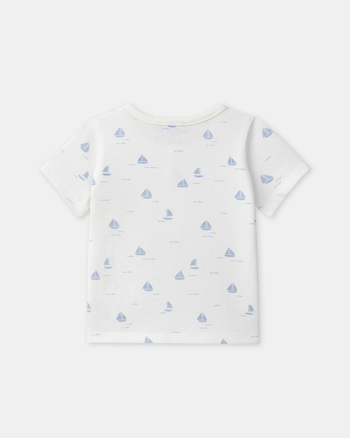 Boat print T-shirt Ecru colour  Sergent Major