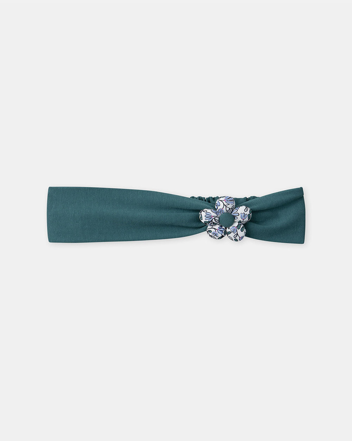 Headband with 3D flower Teal colour  Sergent Major