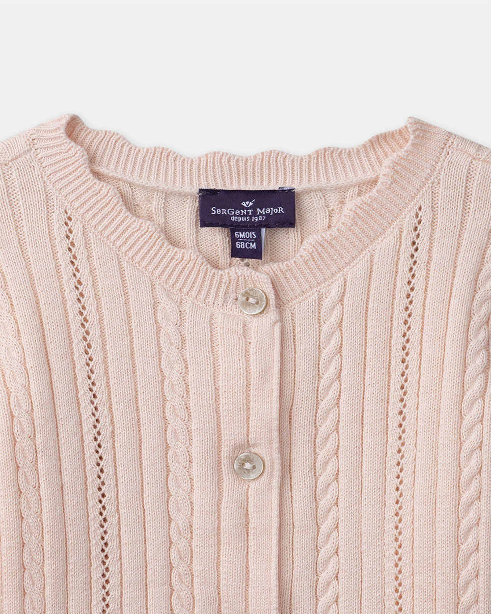 Openwork knit cardigan Light pink colour  Sergent Major