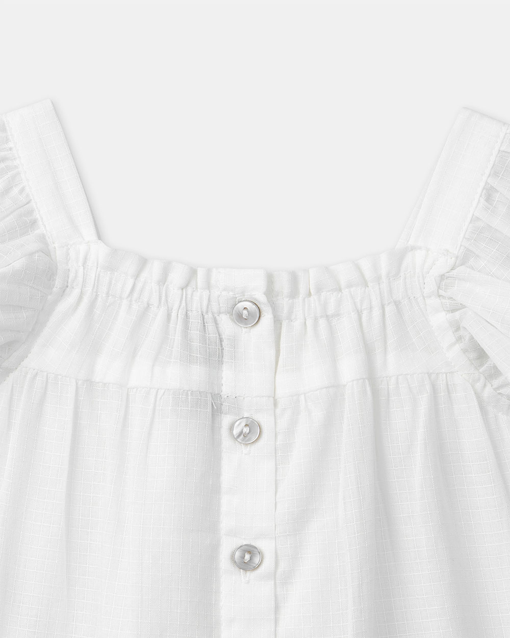 Short-sleeved blouse with floral embroidery Ecru colour  Sergent Major