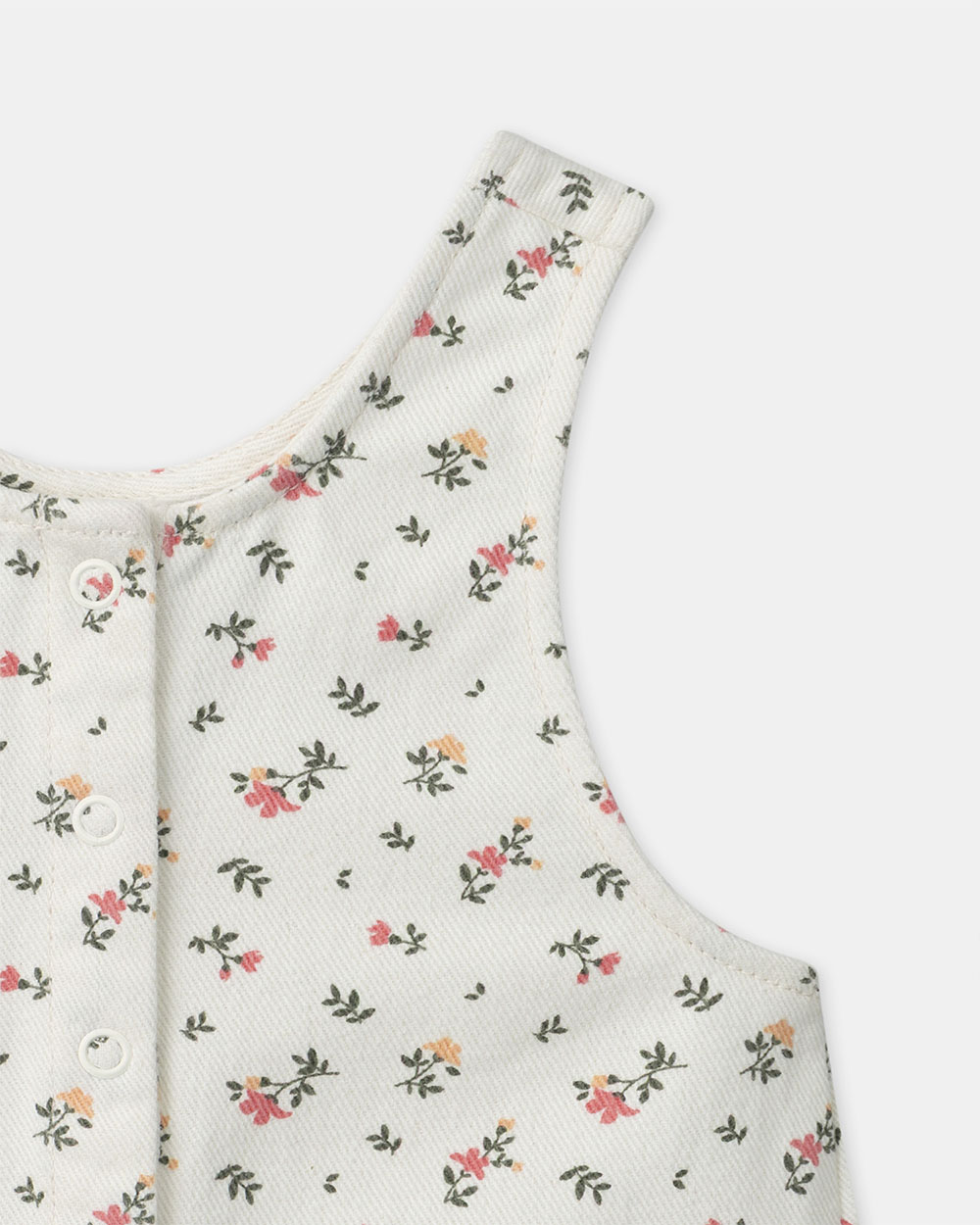 Short floral print overalls Ivory colour Sergent Major