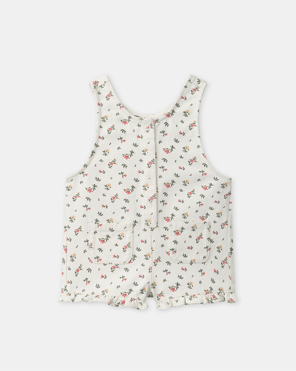 Short floral print overalls Ivory colour  Sergent Major