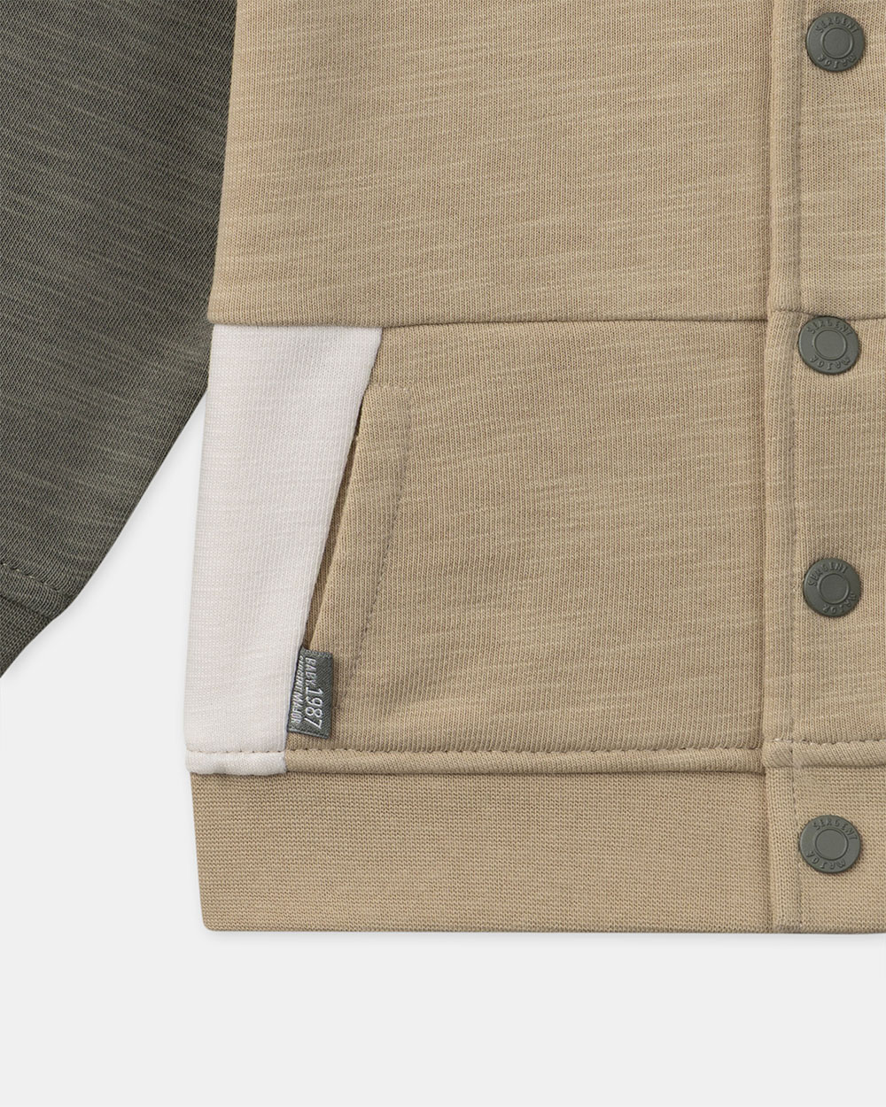 Tricolor hooded cardigan Beige/khaki colour  Sergent Major
