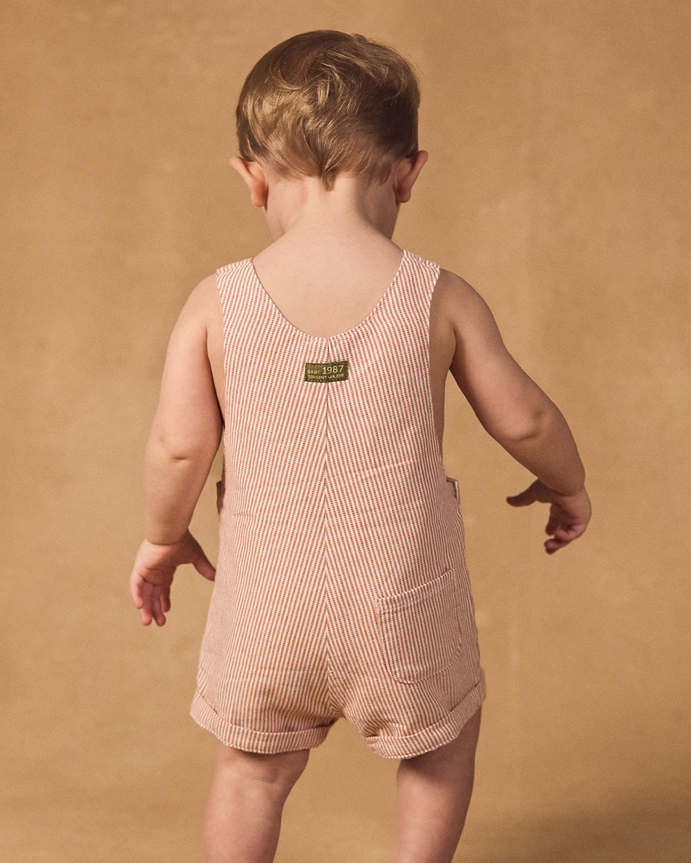 Striped short overalls Brown colour  Sergent Major