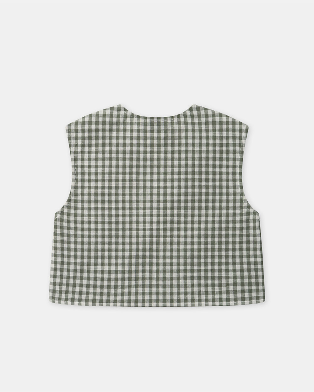 Gingham tank top and shorts set Dark green/ivory colour Sergent Major