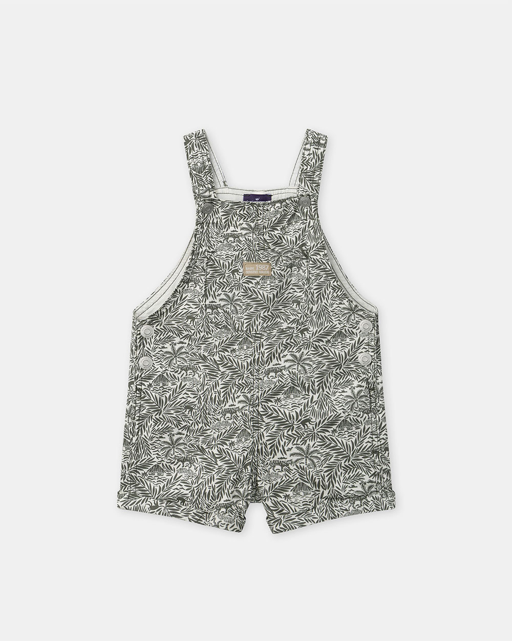 Tropical print short overalls Khaki colour  Sergent Major