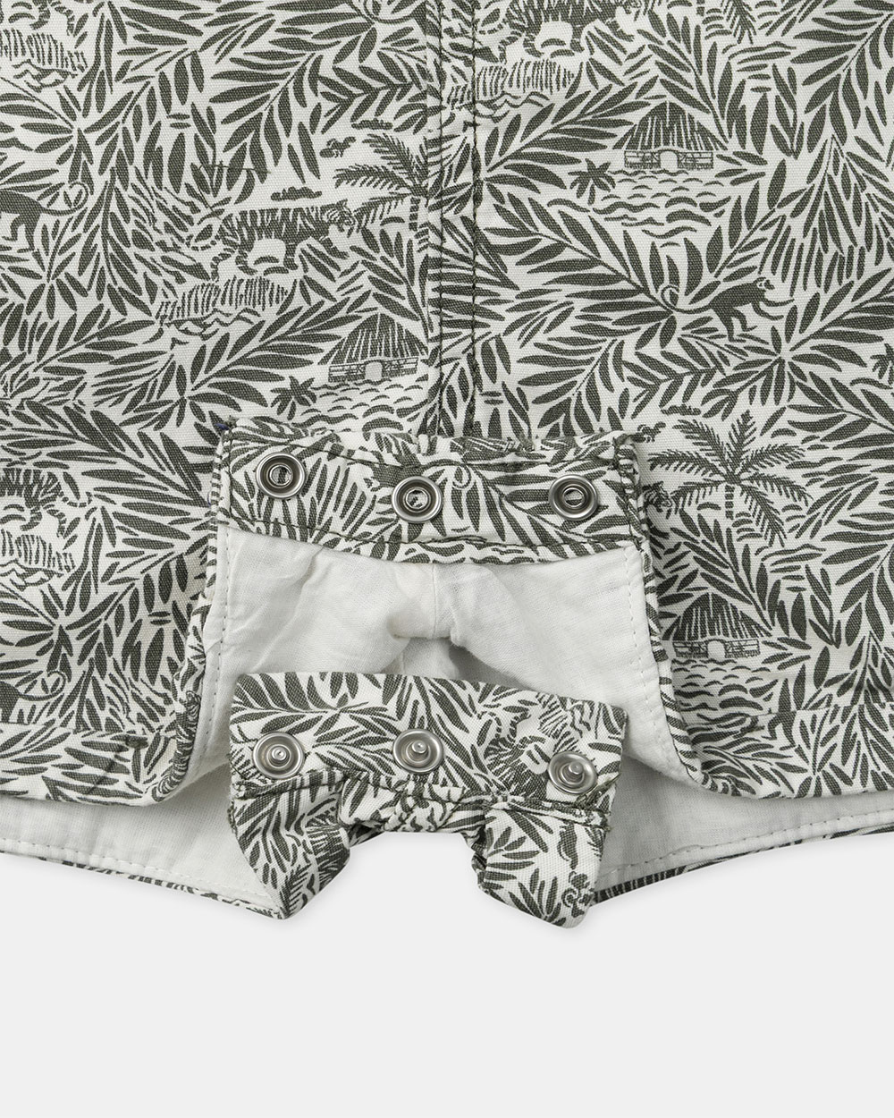 Tropical print short overalls Khaki colour  Sergent Major