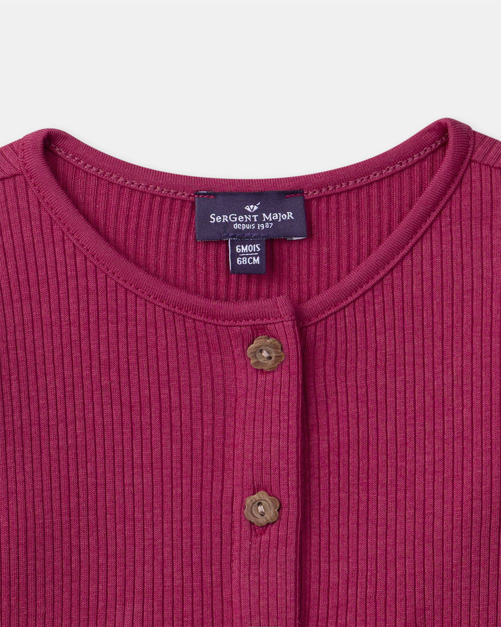 Ribbed knit cardigan Fuchsia pink colour  Sergent Major