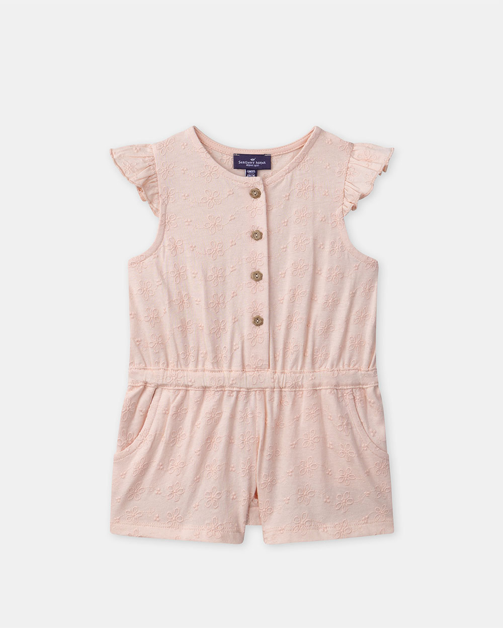 Short jumpsuit with floral embroidery Light pink colour  Sergent Major