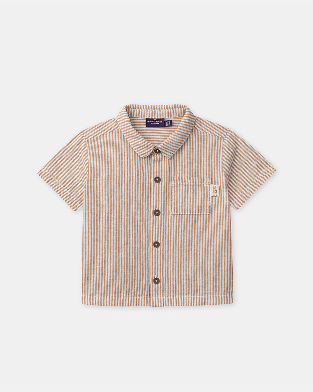 Short-sleeved striped shirt Orange colour  Sergent Major