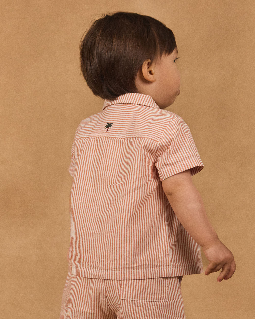 Short-sleeved striped shirt Orange colour  Sergent Major