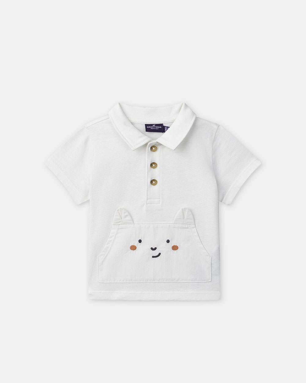 Polo-style T-shirt Ecru colour  Sergent Major