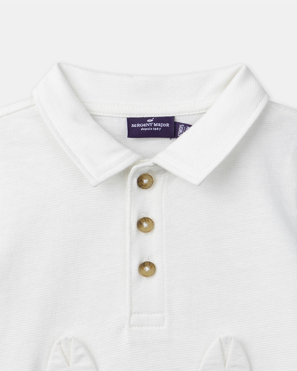 Polo-style T-shirt Ecru colour  Sergent Major