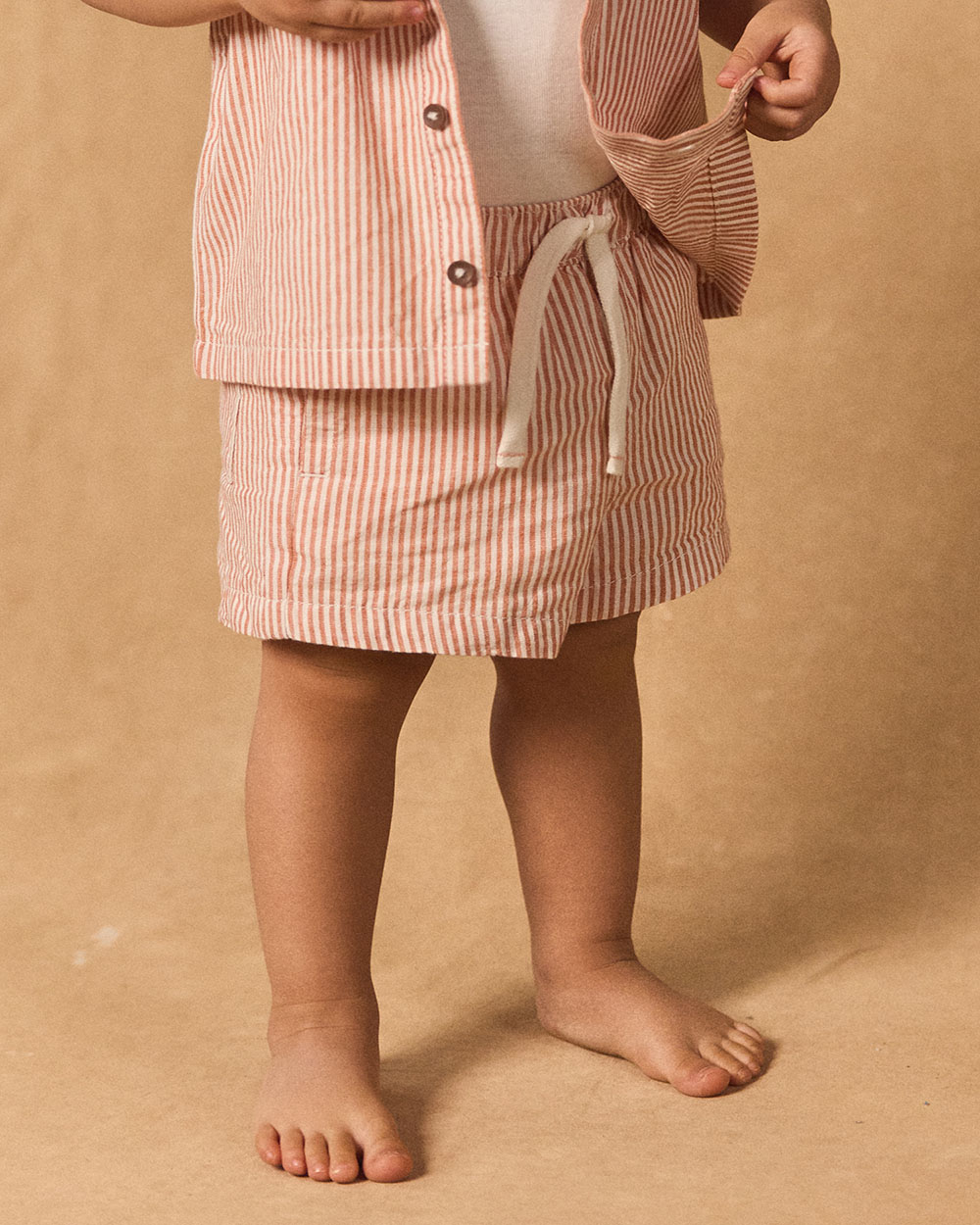 Comfortable striped shorts Orange colour  Sergent Major