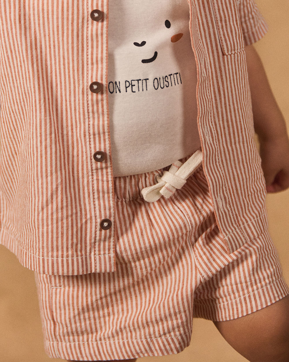 Comfortable striped shorts Orange colour  Sergent Major