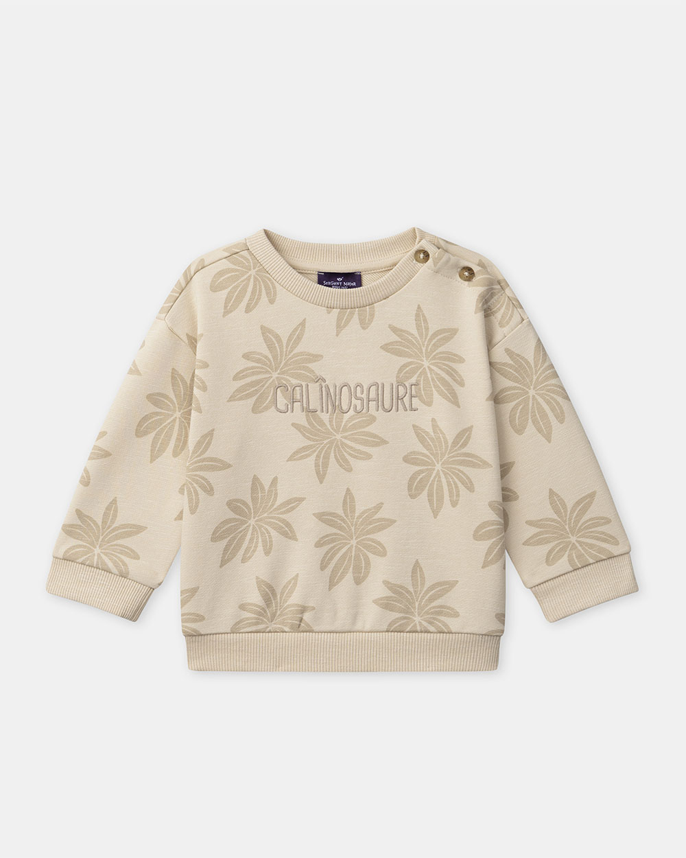 Palm tree print fleece sweatshirt Beige colour  Sergent Major