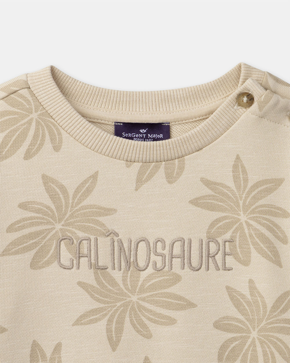 Palm tree print fleece sweatshirt Beige colour  Sergent Major