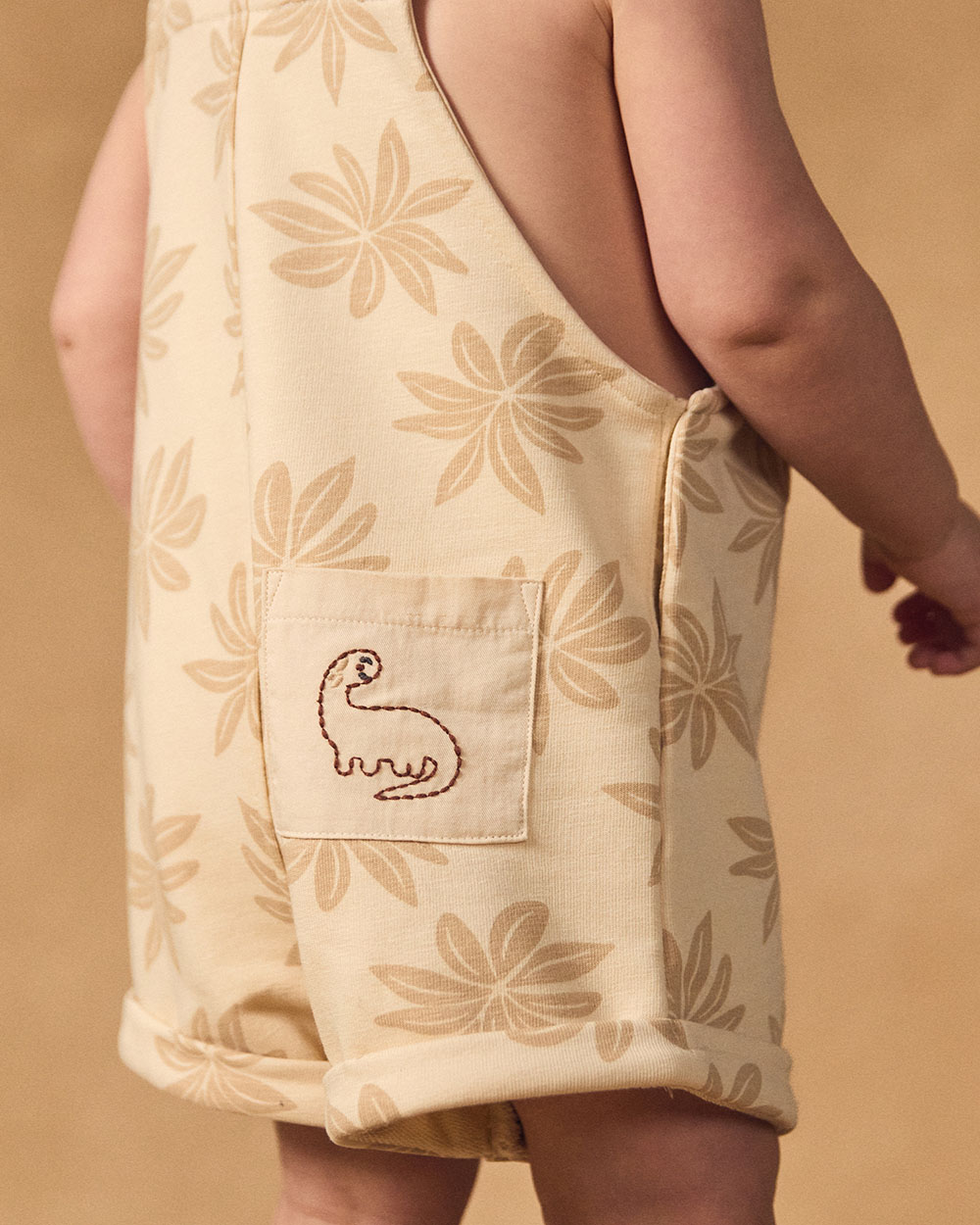 Palm tree print short overalls Beige colour  Sergent Major