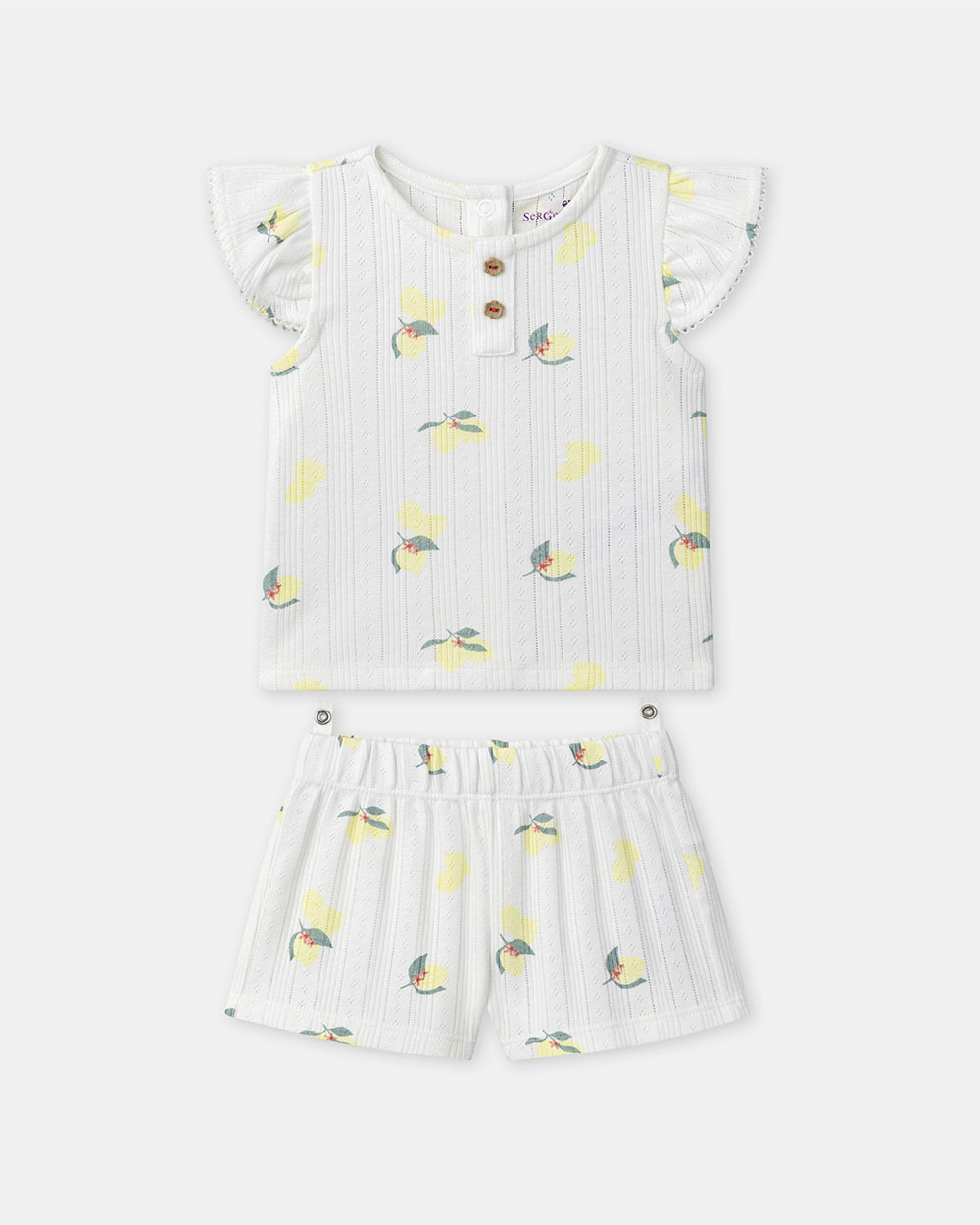 Two-piece lemon print pajamas Ecru colour  Sergent Major