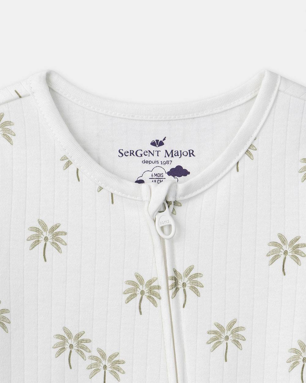 Short palm tree print jumpsuit Ecru colour  Sergent Major