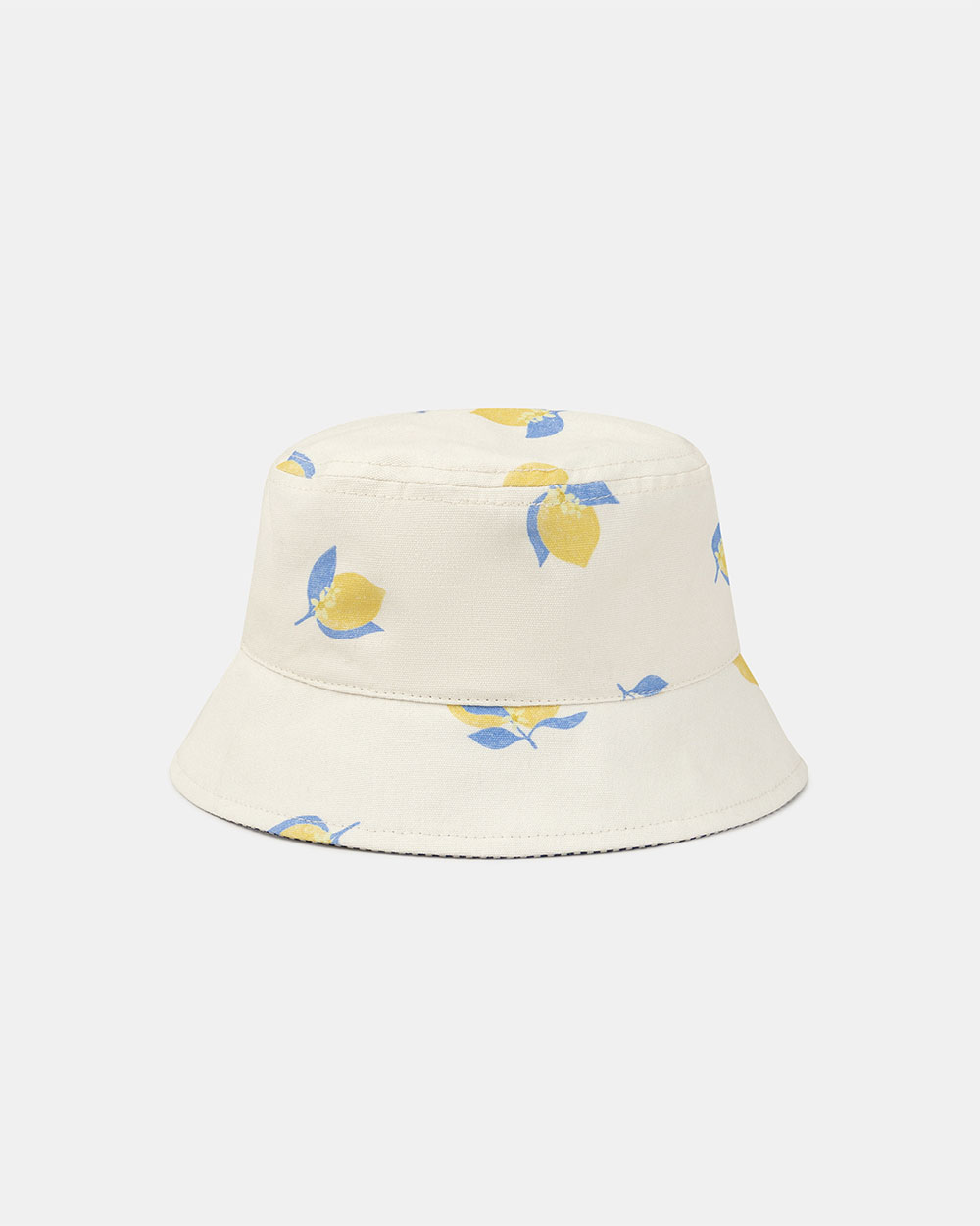 Natural-coloured UPF 50+ lemon-print hat Yellow colour  Sergent Major