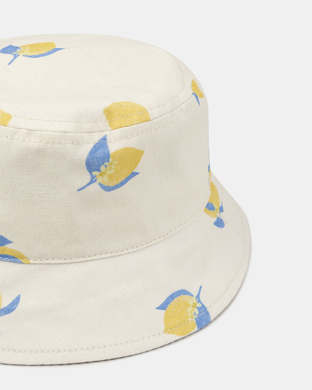 Natural-coloured UPF 50+ lemon-print hat Yellow colour  Sergent Major