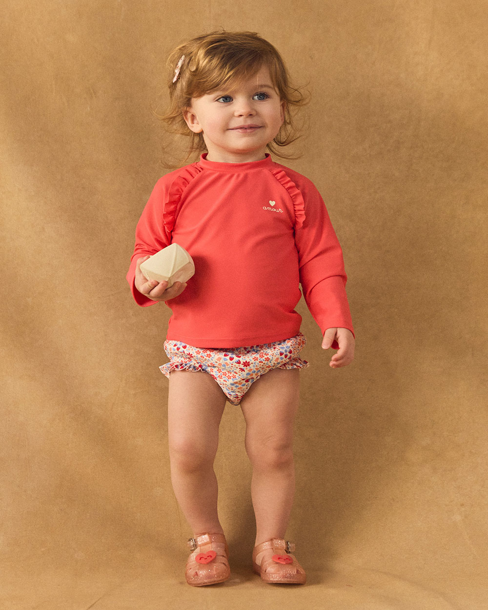 UPF 50+ long-sleeved swim T-shirt Coral colour  Sergent Major