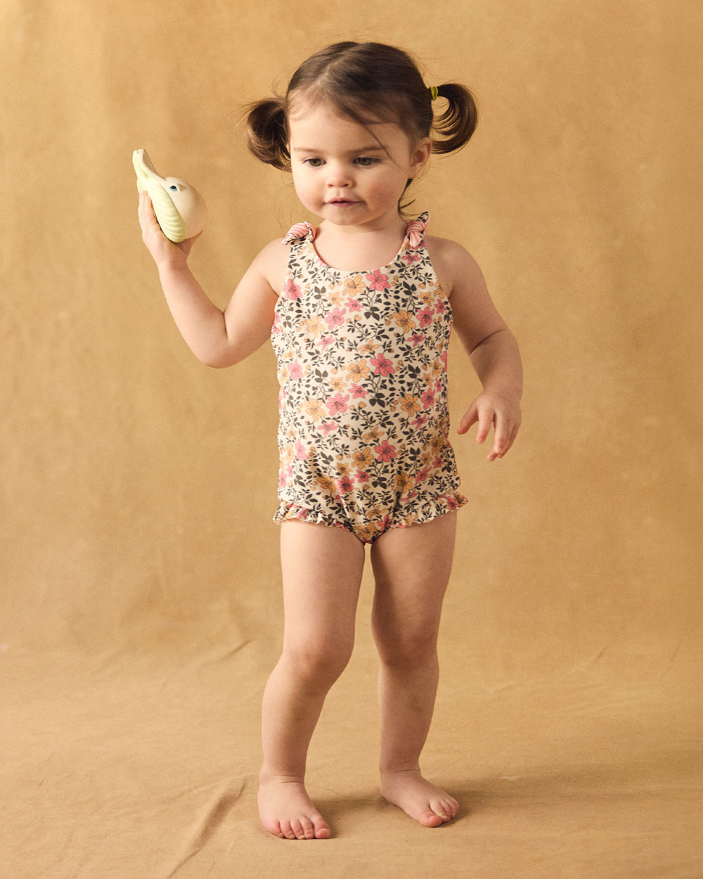 Reversible floral or striped print one-piece swimsuit Pink colour  Sergent Major