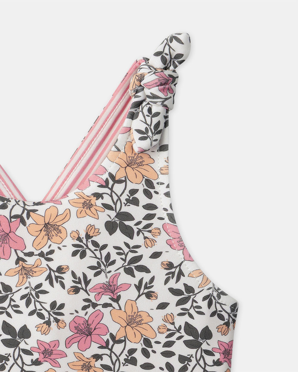 Reversible floral or striped print one-piece swimsuit Pink colour  Sergent Major