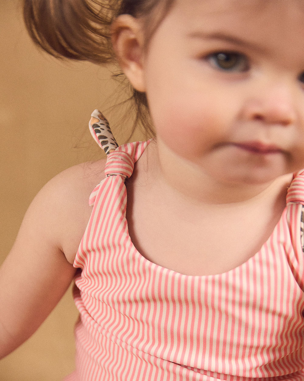 Reversible floral or striped print one-piece swimsuit Pink colour  Sergent Major
