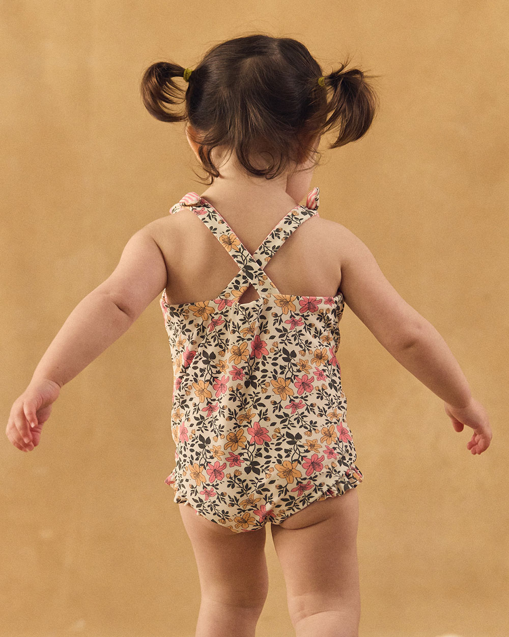 Reversible floral or striped print one-piece swimsuit Pink colour  Sergent Major