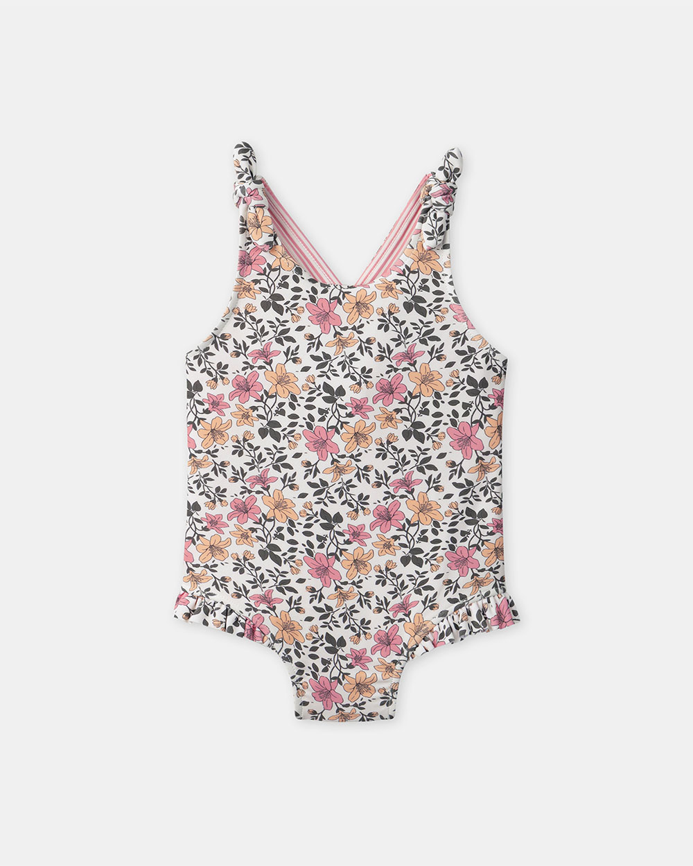 Reversible floral or striped print one-piece swimsuit Pink colour  Sergent Major