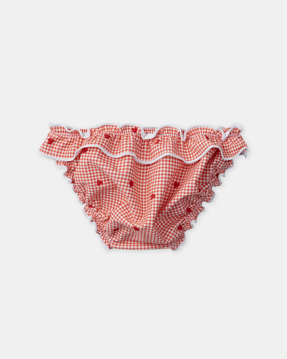 Checks and hearts print swim bottoms Red colour  Sergent Major