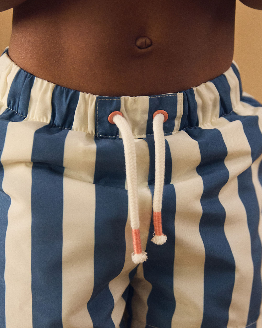 Striped swim shorts with nappy Blue colour Sergent Major