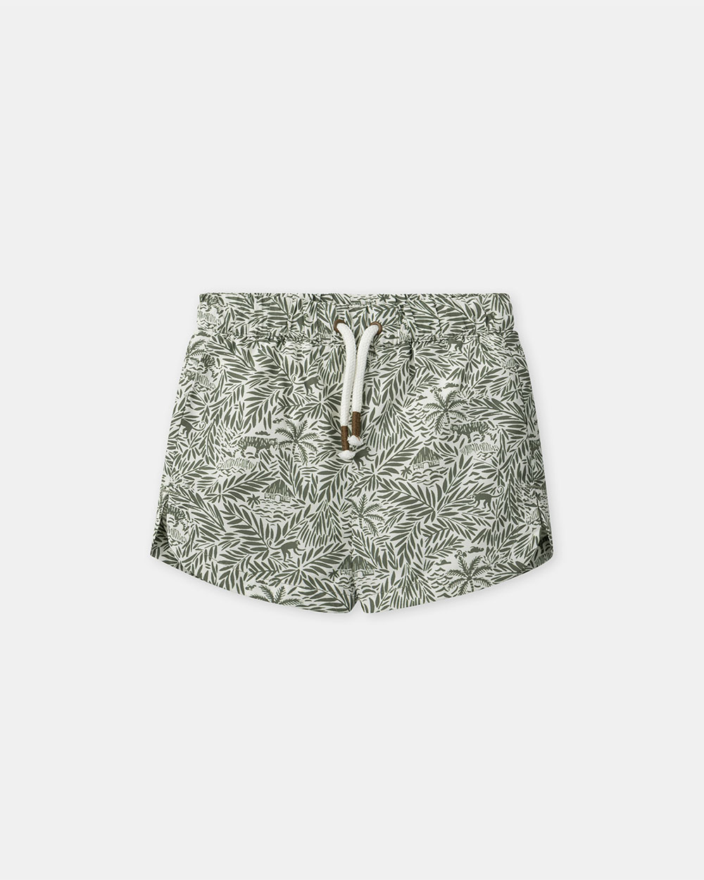 Jungle print swim shorts with lining Khaki colour Sergent Major