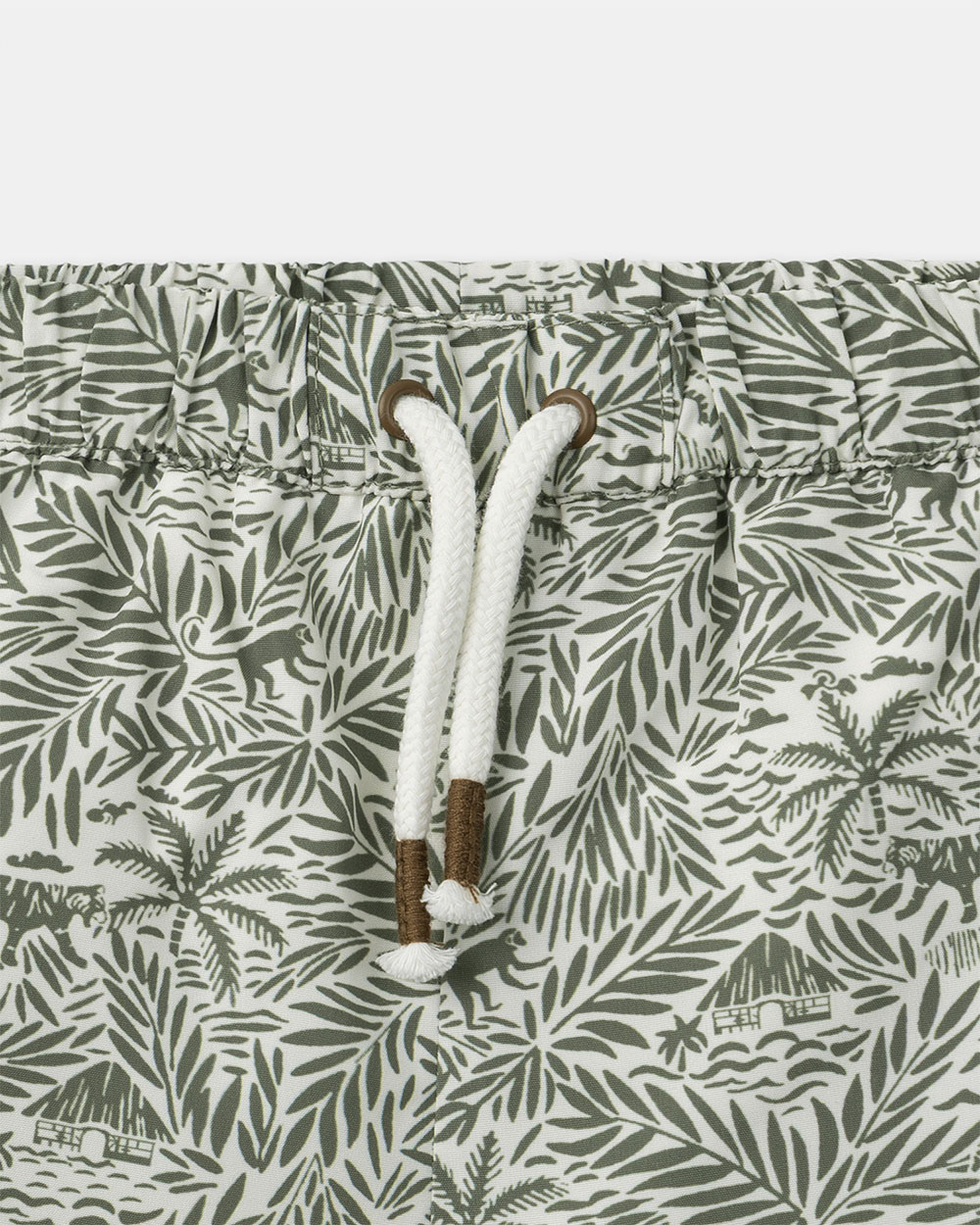 Jungle print swim shorts with lining Khaki colour Sergent Major
