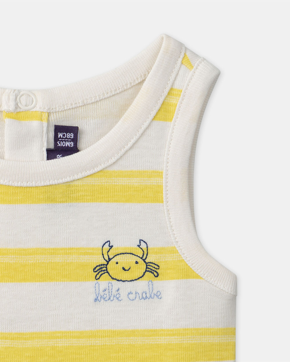 Striped sleeveless bodysuit Yellow colour  Sergent Major