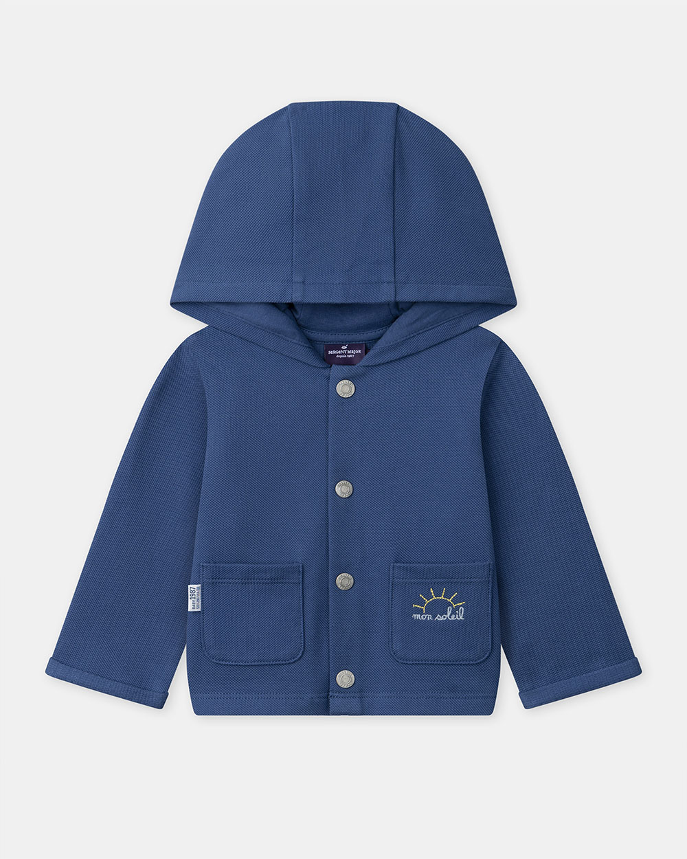 Hooded cardigan with pockets Dark blue colour  Sergent Major