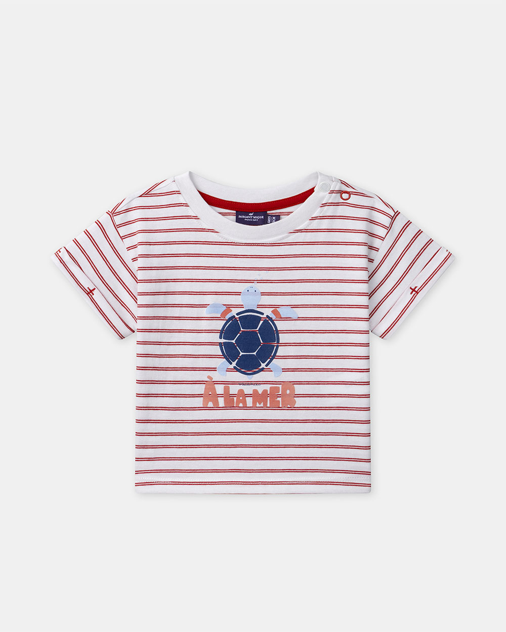 Striped T-shirt and red shorts set Red colour  Sergent Major