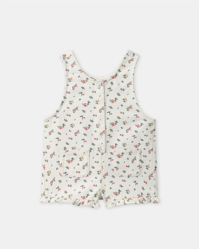 Short floral print overalls Ivory colour  Sergent Major