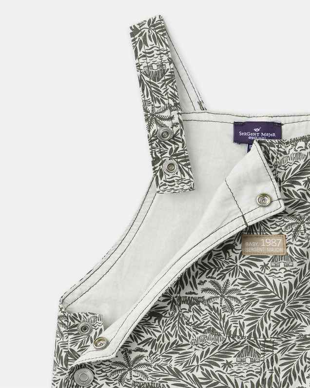 Tropical print short overalls Khaki colour  Sergent Major