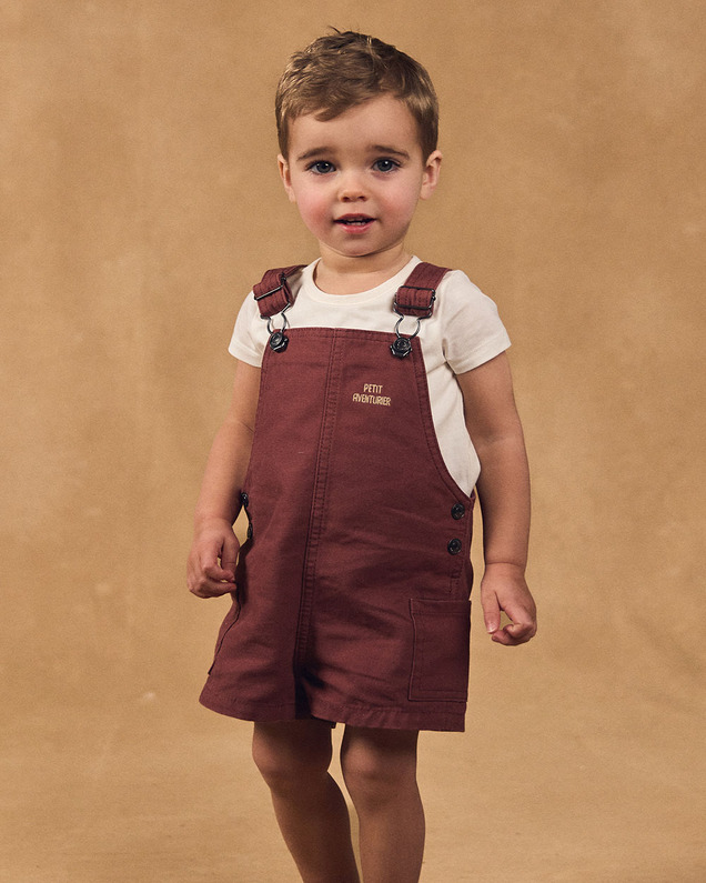 “Little Adventurer” short overalls Brown colour  Sergent Major