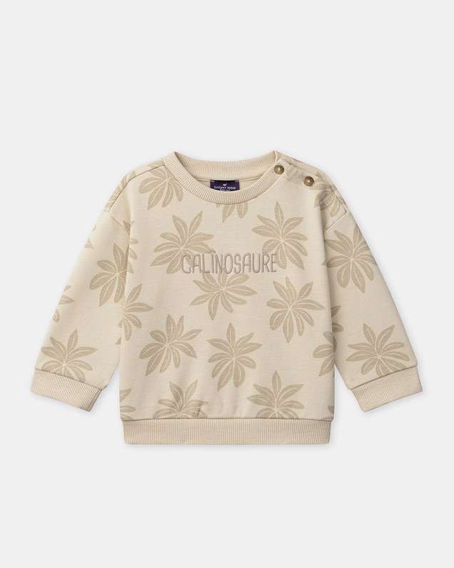 Palm tree print fleece sweatshirt Beige colour  Sergent Major
