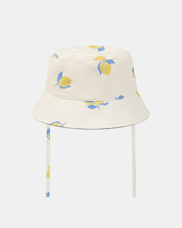 Natural-coloured UPF 50+ lemon-print hat Yellow colour  Sergent Major