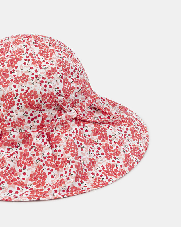 Floral print baby girl sun hat Pink colour  Sergent Major