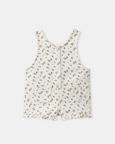 Short floral print overalls Ivory colour  Sergent Major
