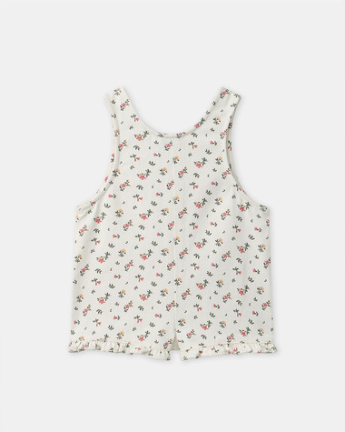 Short floral print overalls Ivory colour  Sergent Major