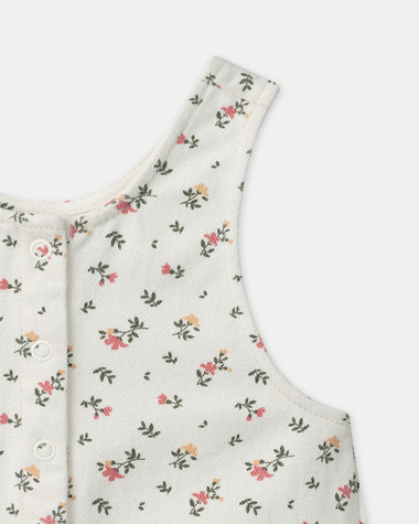 Short floral print overalls Ivory colour  Sergent Major