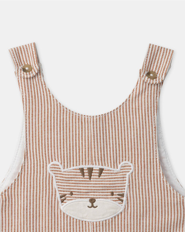 Striped short overalls Brown colour  Sergent Major