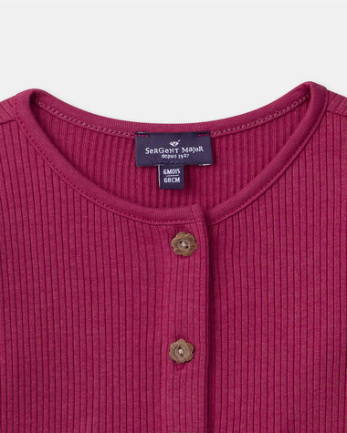 Ribbed knit cardigan Fuchsia pink colour  Sergent Major